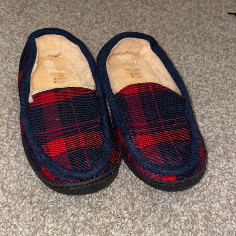 Red and Black Plaid Slippers